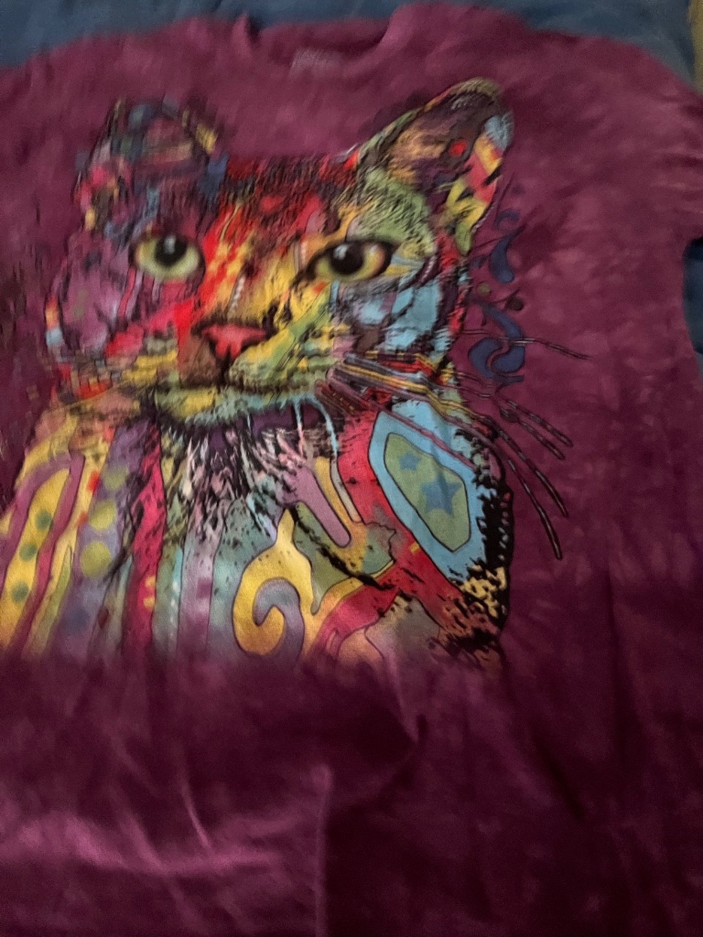 The Mountain purple tie dye cat t shirt XL Unisex